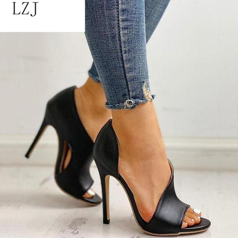2020 Summer Pumps Sexy snake print Slippers Sandals Shoes Women Thin High Heels Square Toe Sandal Lady Pump Shoes Mules