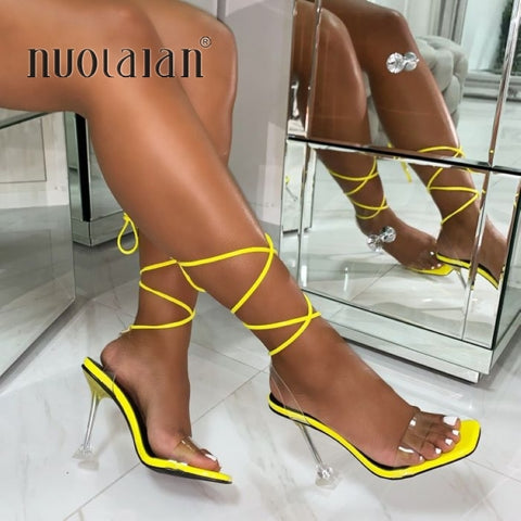2020 Summer Pumps Sexy snake print Slippers Sandals Shoes Women Thin High Heels Square Toe Sandal Lady Pump Shoes Mules