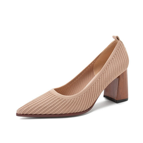 2020 new mesh breathable high-heels high-quality fabric shallow Pointed Toe Party summer high-heel womens shoes Zapatillas Mujer