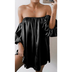 Summer Dress Women Sexy Strapless Off Shoulder Loose Casual Elegant Evening Party Holiday Mini Dress Sundress Fashion Clothing