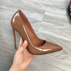 2020 Women Classic Pumps Extreme High Heels 12cm Sexy Stilettos Ladies Pointed Toe Shoes Nude Red Blue Black Beige Leopard Heels