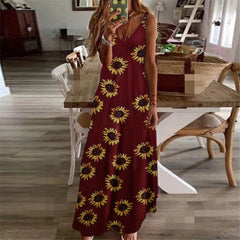 Women Dress Summer 2020 Casual Sleeveless Retro Halter Solid Beach Long Dress Round Neck Sling Fashion Beach Clothes Plus Size