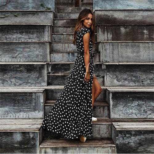 Women Dress Summer 2020 Casual Sleeveless Retro Halter Solid Beach Long Dress Round Neck Sling Fashion Beach Clothes Plus Size
