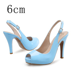 Women High Heels Party Platform Shoes Fish Mouth Spring Pumps Woman Pointed Toe Slip On Thin Heels Female Dress Shoes Plus SizeD