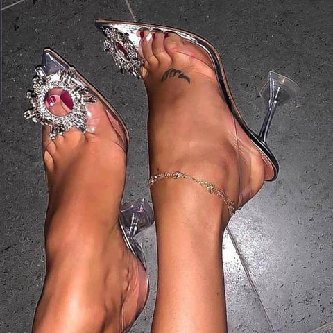 2020 Summer Pumps Sexy snake print Slippers Sandals Shoes Women Thin High Heels Square Toe Sandal Lady Pump Shoes Mules