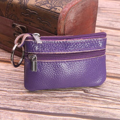Cheapest Genuine Leather Women Female Wallets Coin Purse Men Small Zipper Money Bags Lady Pouch Card Holder With Key Ring